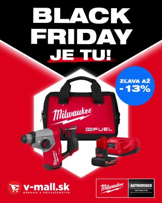 BLACK FRIDAY pokračuje! 🔥 Na pomoc ti prichádza kompaktné, silné a extrémne spoľahlivé kladivo. Milwaukee aku SDS+...