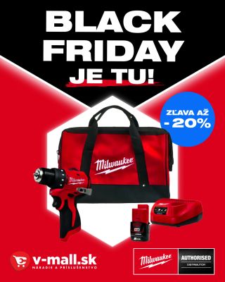 BLACK FRIDAY je tu! 🔥 Chceš kompaktný, silný a brutálne spoľahlivý skrutkovač? Milwaukee M12 BLDDRC je teraz o 20 %...